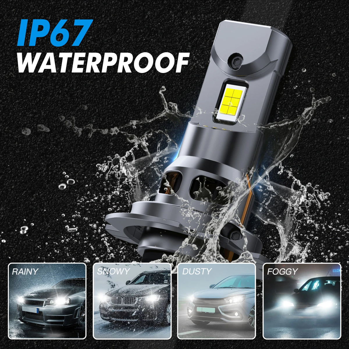 BEVINSEE H7 LED CANBUS Lampadina Super Luminosa 70W 12000LM 1:1 Alogena Dimensioni H7 Fari LED Lampada a Diodi Auto Turbo Wireless 6000K 12V