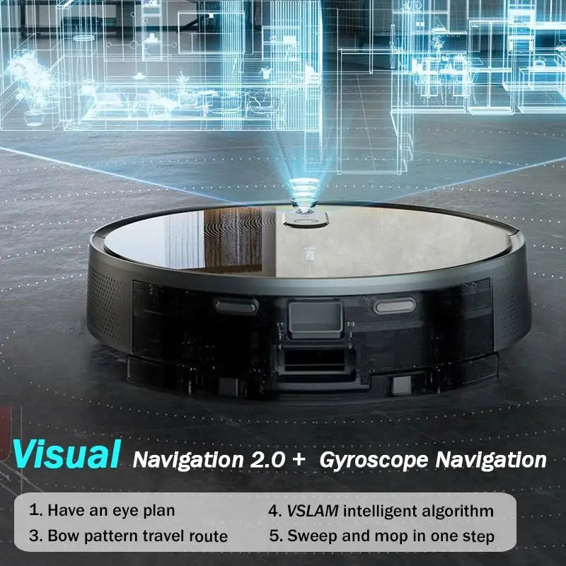Robot Aspirapolvere Arnagar S9 con Svuotamento Automatico, Raccolta Polvere, Funzione Lavapavimenti, 8000Pa, 4800mAh, Basso Rumore, Controllo tramite APP per la Pulizia Domestica