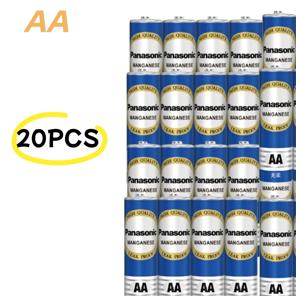 Batterie al carbonio usa e getta Panasonic 1.5V AAA AA ad alta capacità, adatte per giocattoli, telecomandi, mouse wireless, ecc.