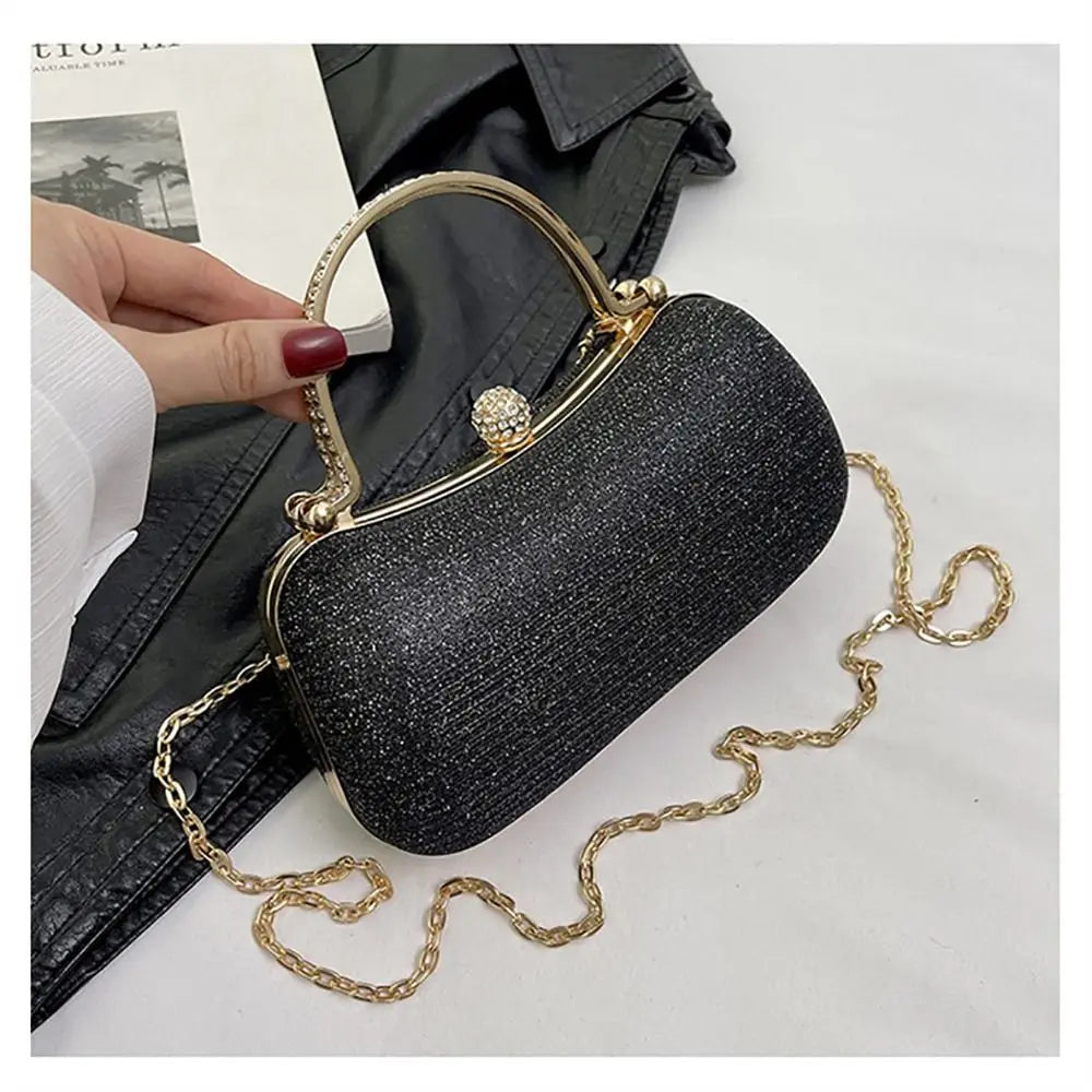 Borsa da sera da donna con perline da sposa Borsa da pranzo Borse a tracolla a catena Elegante pochette con strass Borsa da sera a forma di uovo