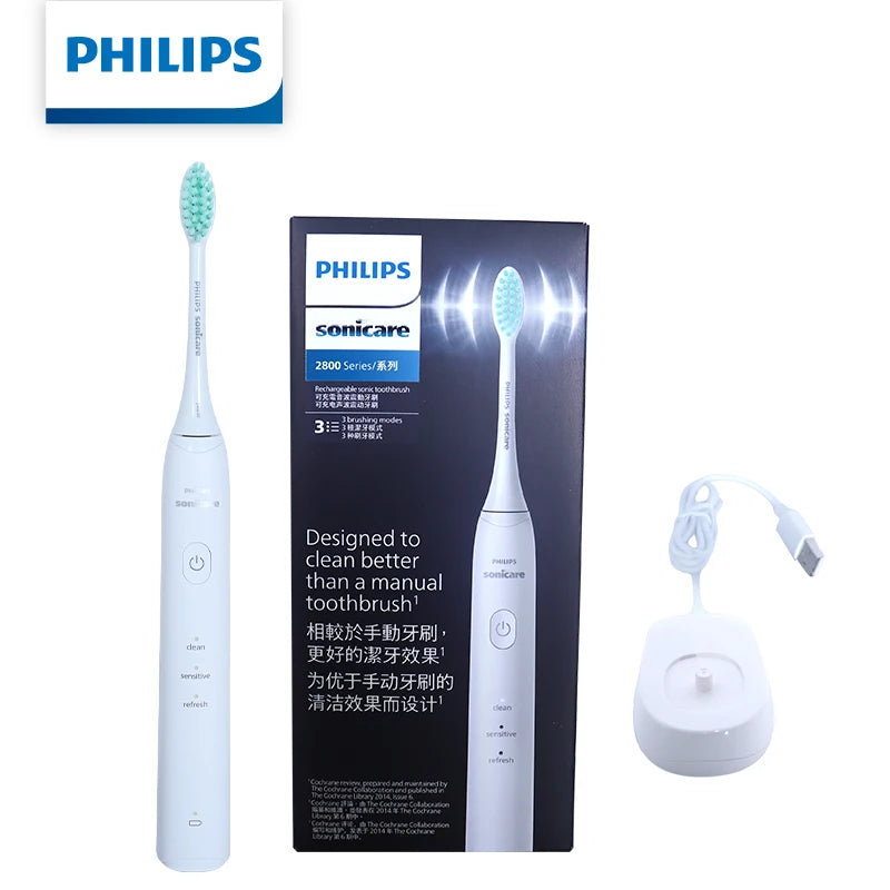 Nuovo Spazzolino Elettrico Philips Sonicare S2 HX2418, 31000 VPM, Ricaricabile con Modalità Fresh, Setole Morbide, 30 Giorni di Autonomia