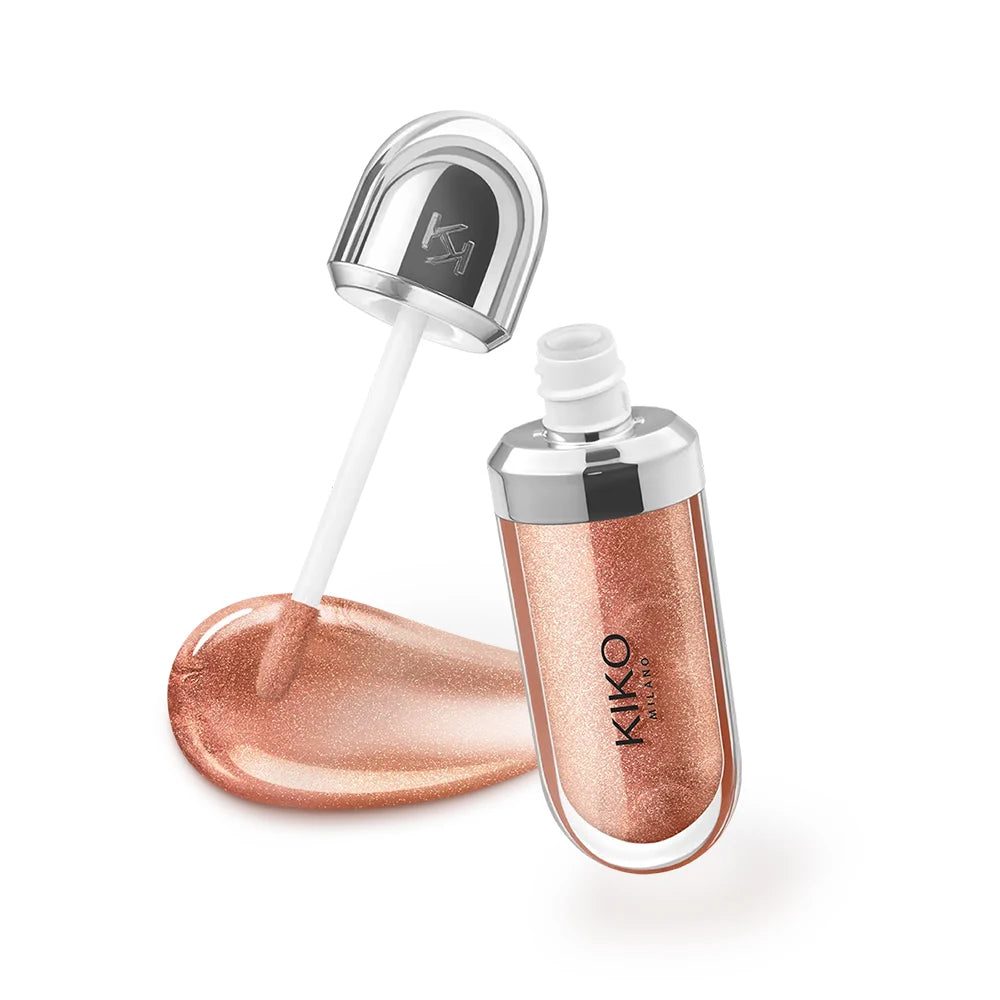 Kiko 3D Hydra LipGloss, rossetto e lucidalabbra a lunga tenuta, impermeabile, idratante, con effetto luminoso, blush, colori: brun, rosa, perla, mauve, eyeliner.