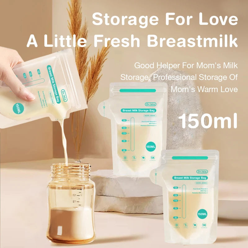 MAMIJOY 100 pz 150 ml sacchetto di stoccaggio del latte materno usa e getta di piccola capacità sacchetto di stoccaggio del latte congelato BPA libero sacchetti di alimentazione sicuri