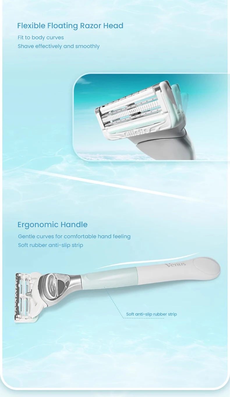 Gillette Venus Rasoio per toelettatura intima per donne Peli e pelle pubbliche con depilazione con barra di irritazione brevettata