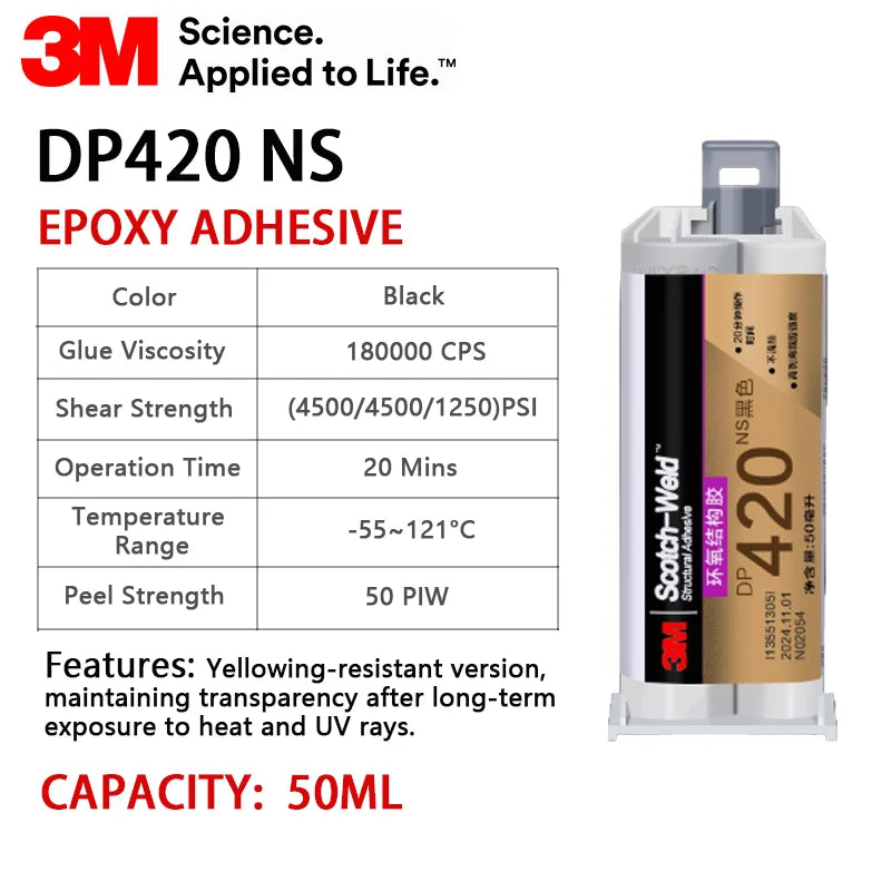 Colla adesiva epossidica originale 3M DP420 50ml Adesivo strutturale a due componenti Scotch-Weld DP420NS