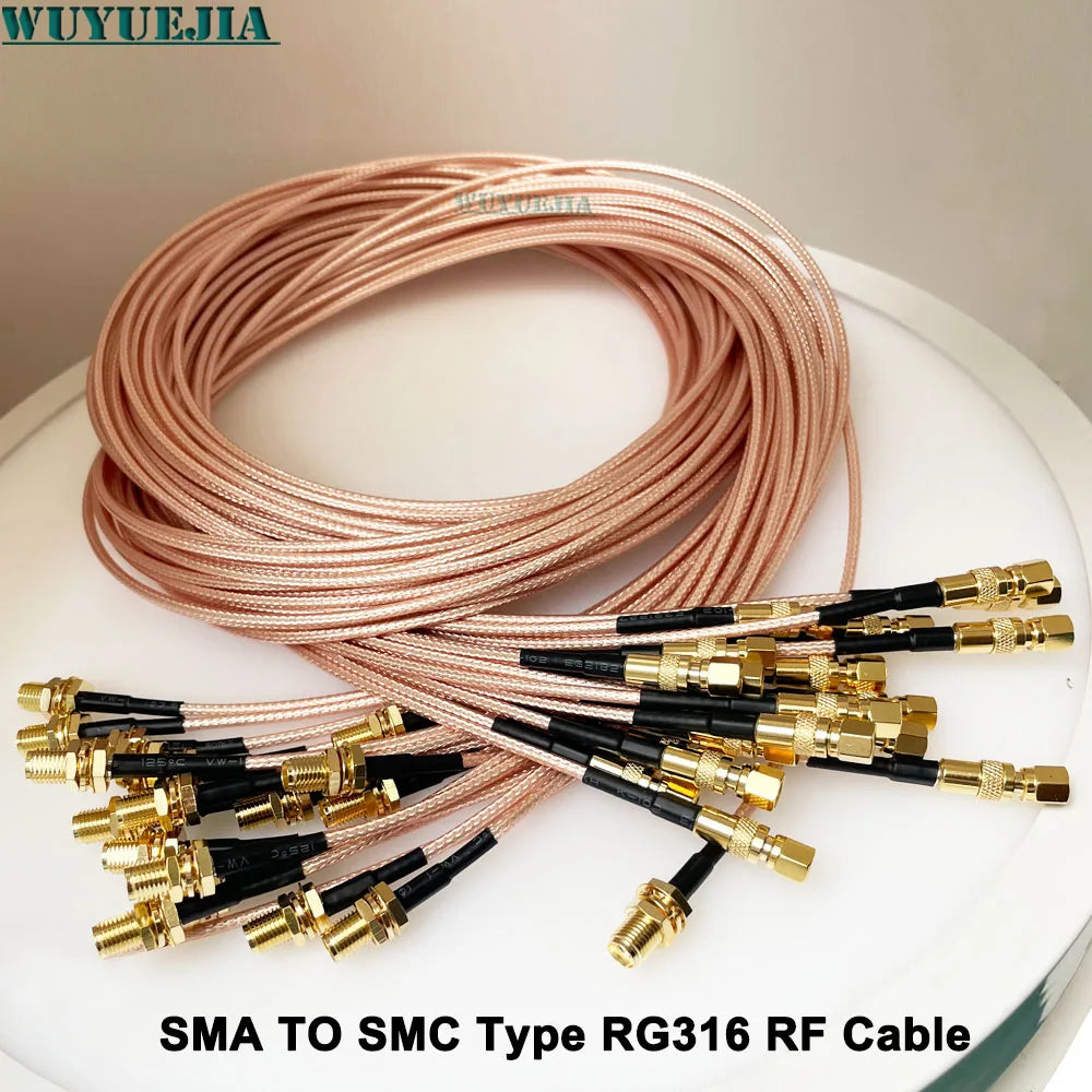 Linea di collegamento SMA a SMC RF Interfaccia SMC Spina maschio SMA a prolunga jack femmina SMC Cavo coassiale adattatore RF 50-1,5 RG-316