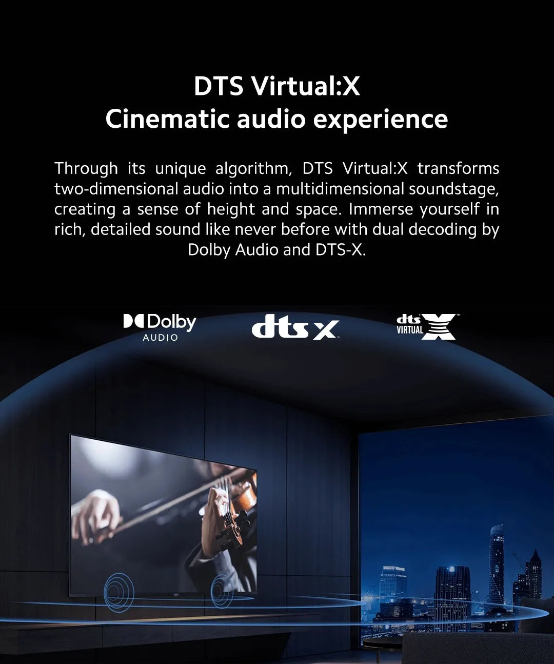 Xiaomi TV A 32, dimensioni compatte con schermo colorato, suono dinamico con audio Dolby ™ , DTS-X e DTS Virtuale:X, Fini metallici di fascia alta