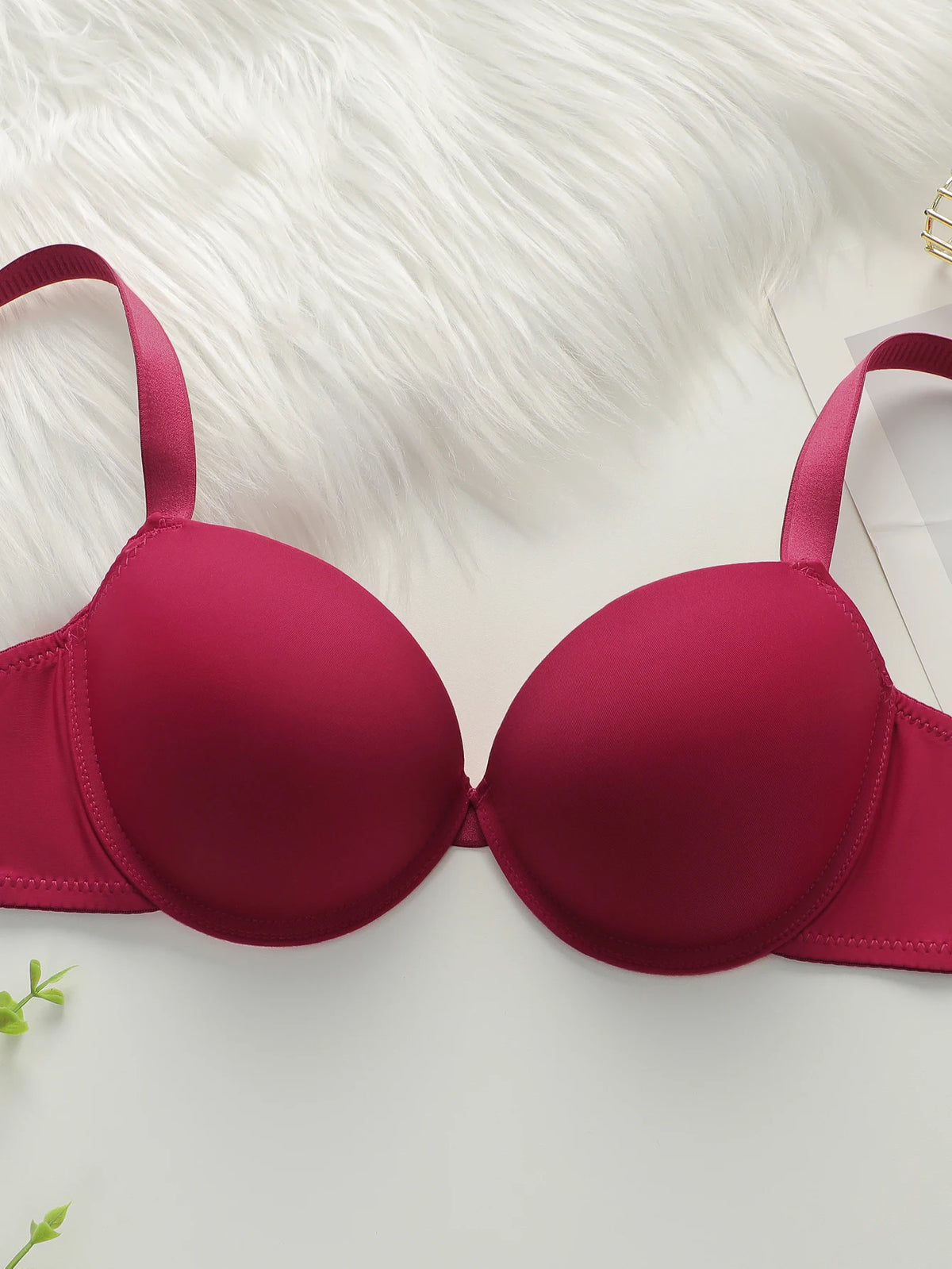 Cuscino per il petto ispessito, set di biancheria intima modellante e sollevante, set rosso sexy in 2 pezzi, preferito per appuntamenti e come regalo B2051