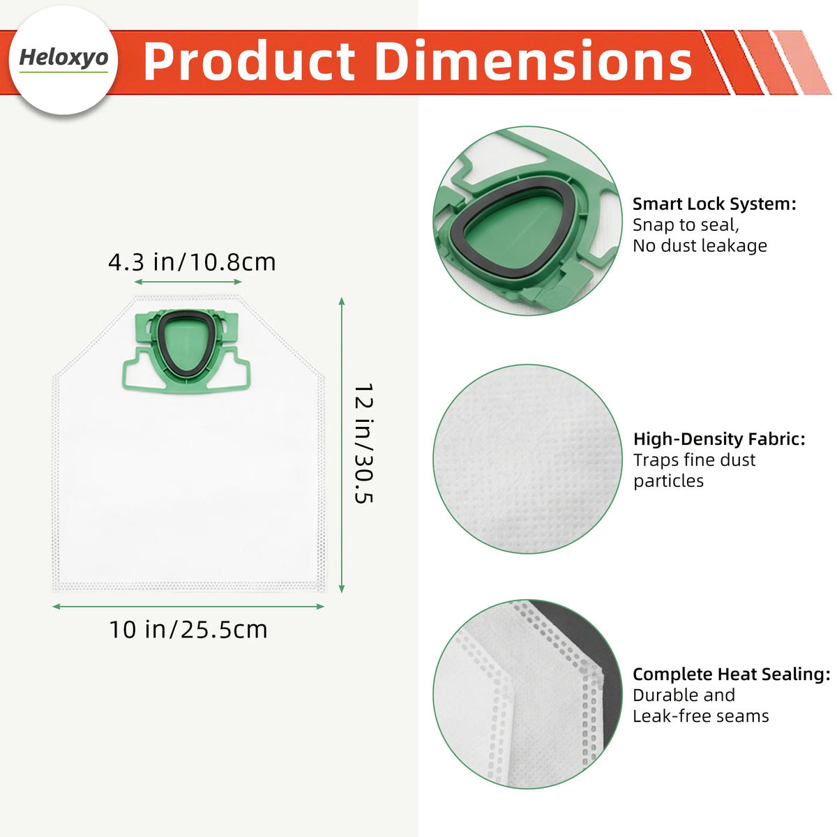 Sacchetti per Aspirapolvere Compatibili con Vorwerk Kobold VK200 FP200, Sacchetti Premium Adatti per Vorwerk Kobold VK 200 FP 200