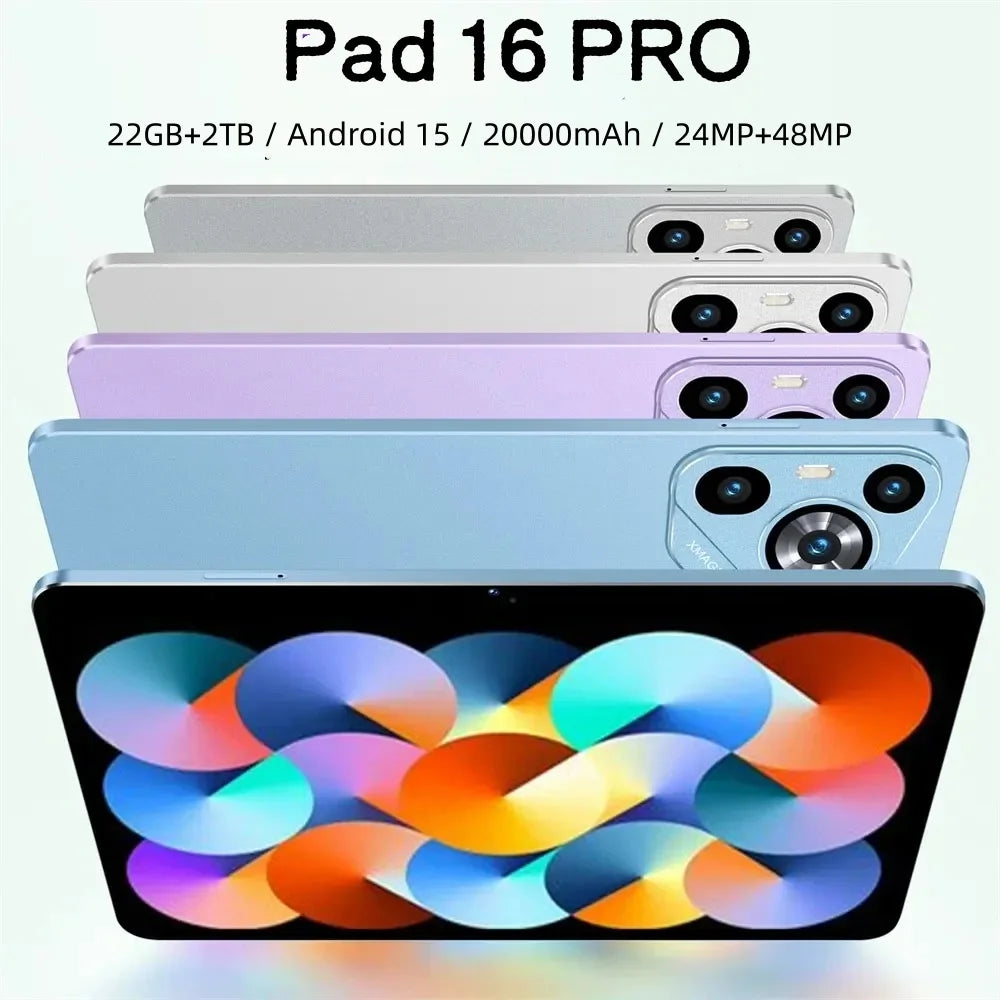 Nuovo Tablet Android Originale 2026 Pad 16 PRO Snapdragon 8Gen3, 11 Pollici HD, 24GB+2TB, 20000 mAh, 5G Dual SIM, Bluetooth, Wi-Fi