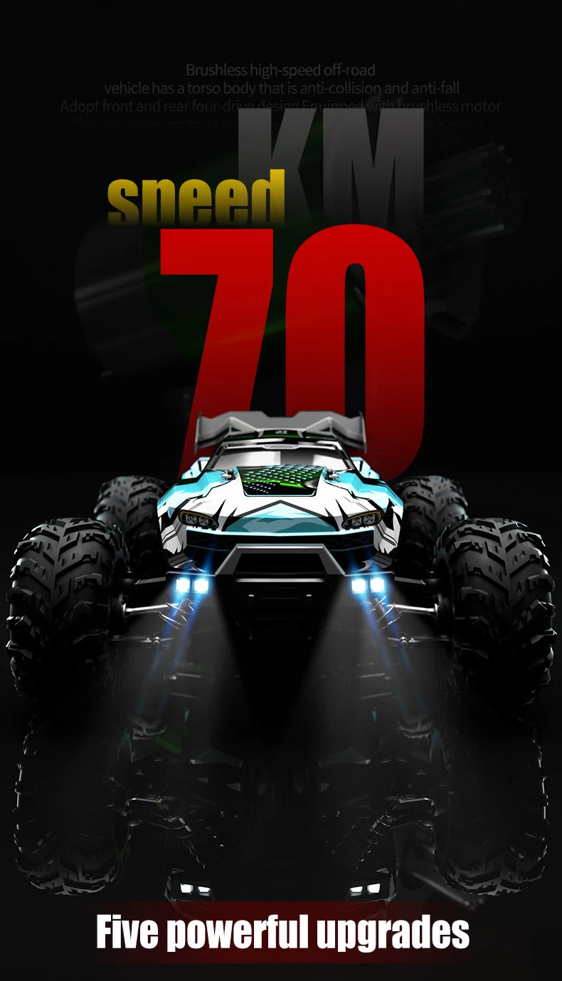 ZWN 1:16 70KM/H o 50KM/H Auto RC 4WD con LED, Auto Telecomandate ad Alta Velocità, Monster Truck da Drift per Bambini Vs Wltoys 144001 Giocattoli