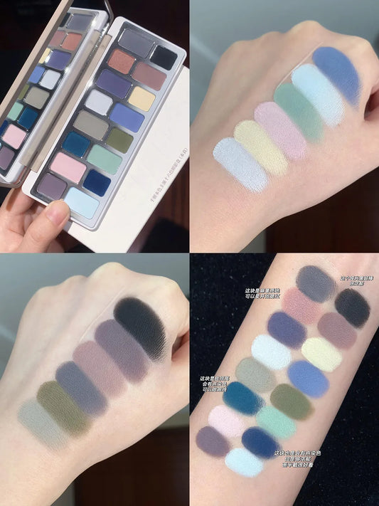 Qianyan Cheeryep Nuova Palette Ombretti 16 Colori Qianyan Glitter Camaleonte Opaco Perlescente Flash Plate Qian Yan Cowherd Sequins
