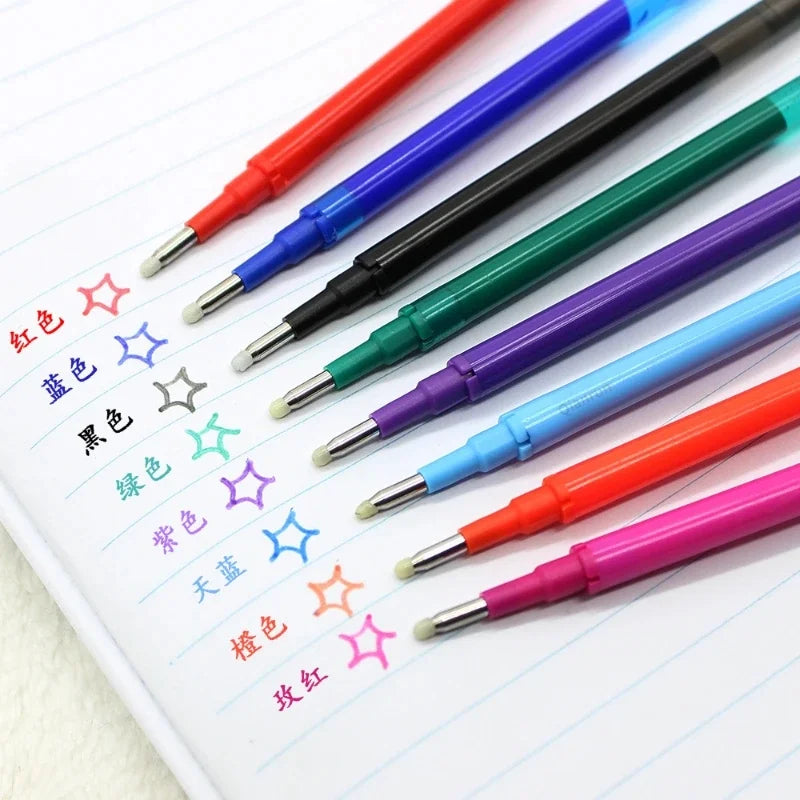 0.7mm Penna Cancellabile Magica Presse Penna Gel Set 8 Colori Cancellabile Asta di Ricarica Inchiostro Gel Cancelleria Penne Retrattili Maniglia Lavabile Asta