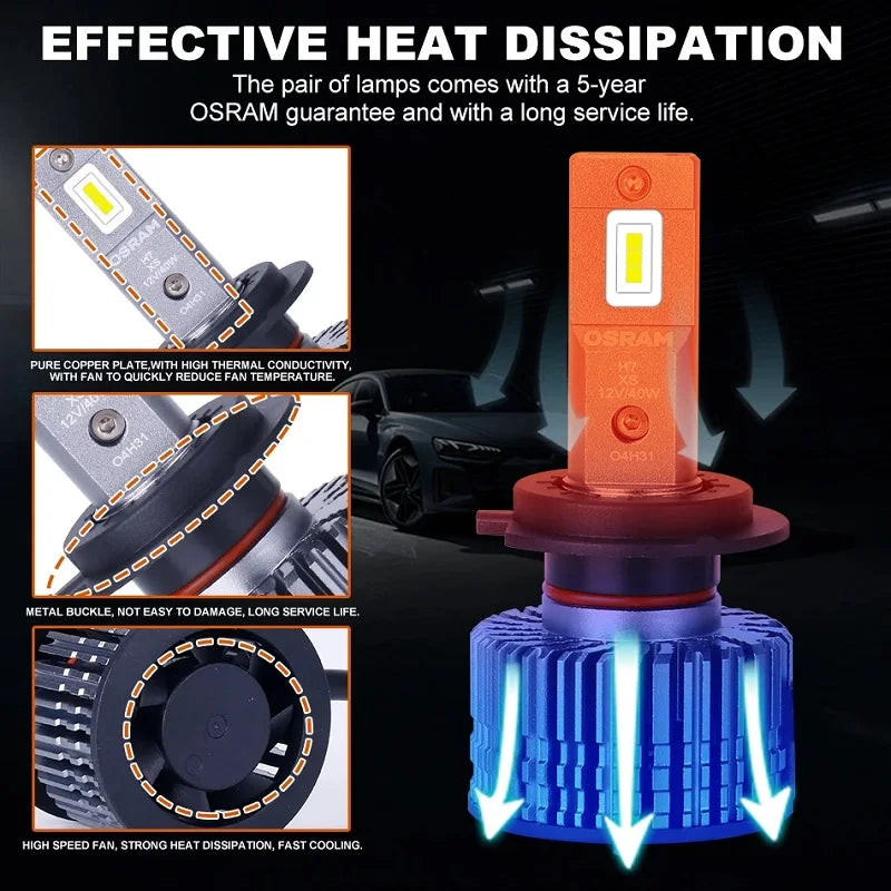 OSRAM H4 H7 H11 LED XLZ-40W Faro per auto H8 H16 HB3 HB4 9005 9006 9012 LEDriving Super Bright 6000K LED bianco Auto Upgarde Lampade