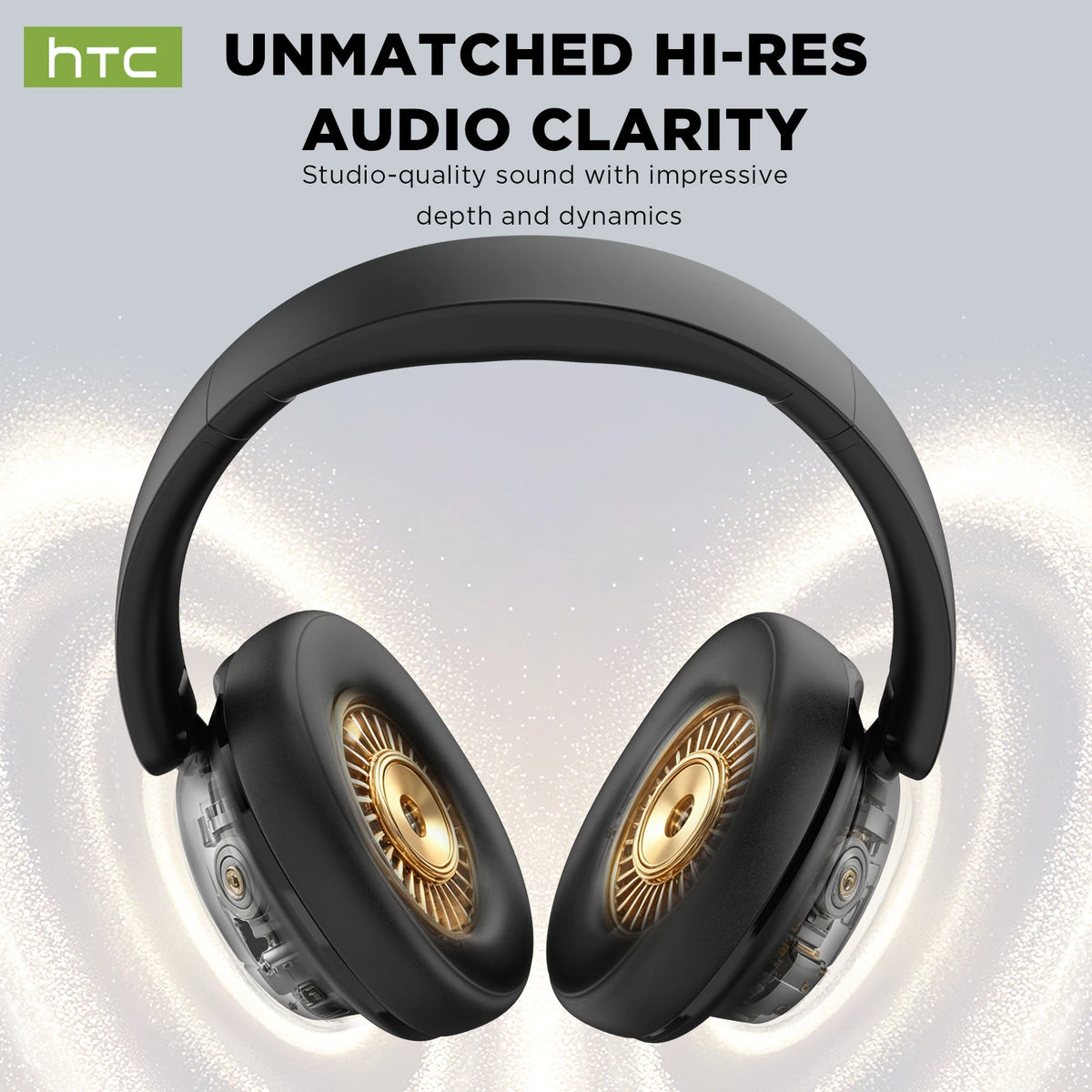 Cuffie da gioco wireless Bluetooth over-ear HTC HP10 pieghevoli HiFi Stereo con 60 ore di riproduzione, bassi profondi, comode e portatili