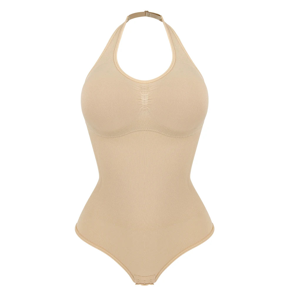 Body modellante da donna con controllo addominale, scollo all'americana, imbottito, modellante, senza schiena, copertura totale, intimo.
