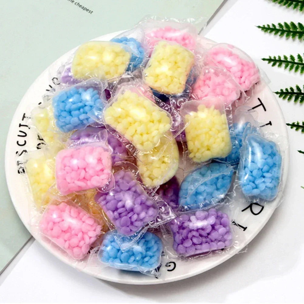 50PCS Lavanderia Fragranza Perline Granello Solubile in Acqua Ammorbidente Cialde Lavanderia Profumo Booster Aroma Aumentare I Vestiti Aromaterapia