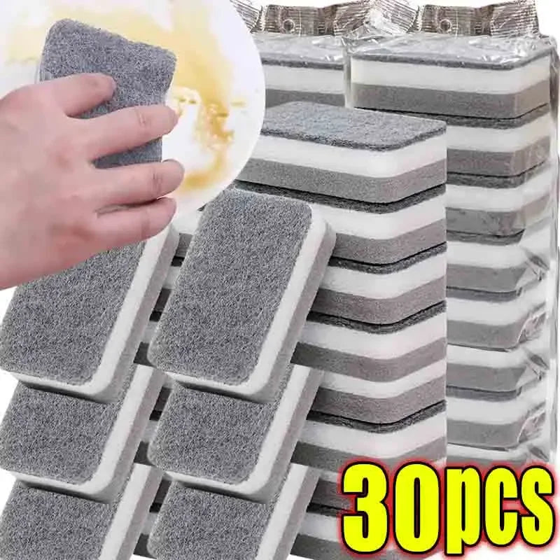 Spugne per pulizia magiche a tre strati Spugne riutilizzabili per pentole per lavare i piatti Spugne per cucina domestica Salviette per spazzole Strumenti puliti