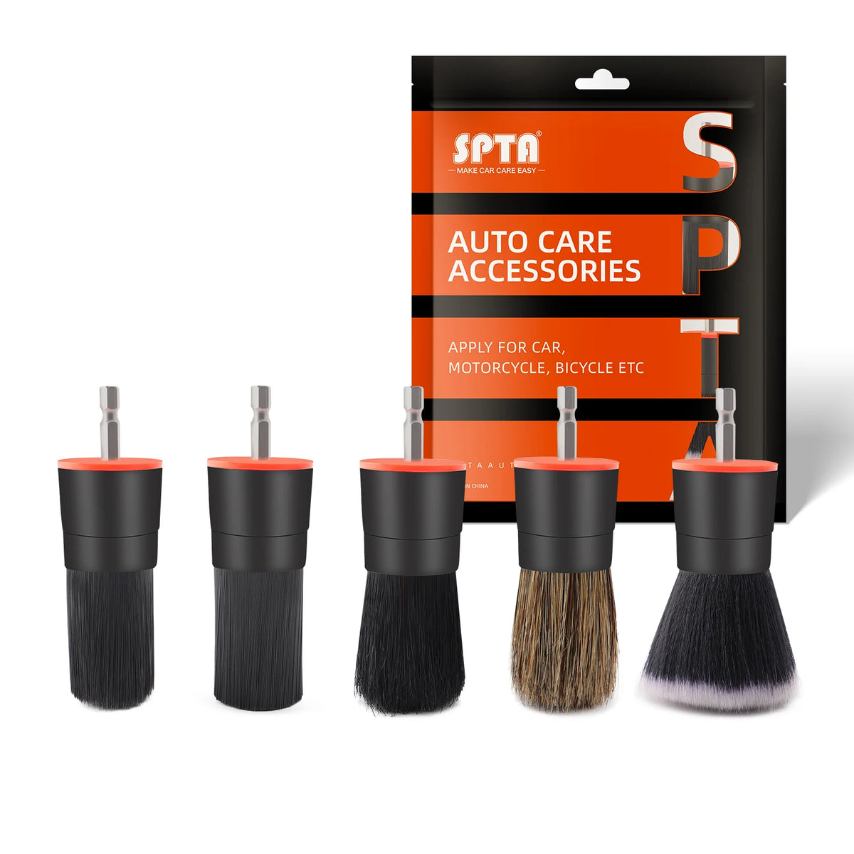 SPTA 5PCS Set di accessori per spazzole con setole miste Kit di pulizia per lavapavimenti per trapano a batteria