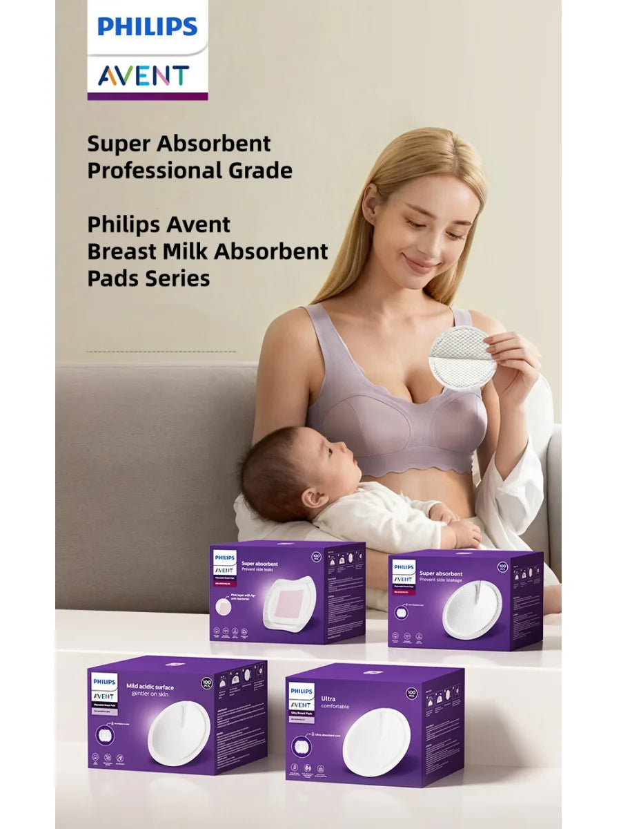 100 pezzi di cuscinetti per allattamento monouso Avent, ipoallergenici, ad alta assorbenza, a prova di perdite, cuscinetti per allattamento 3D per pelli sensibili in allattamento