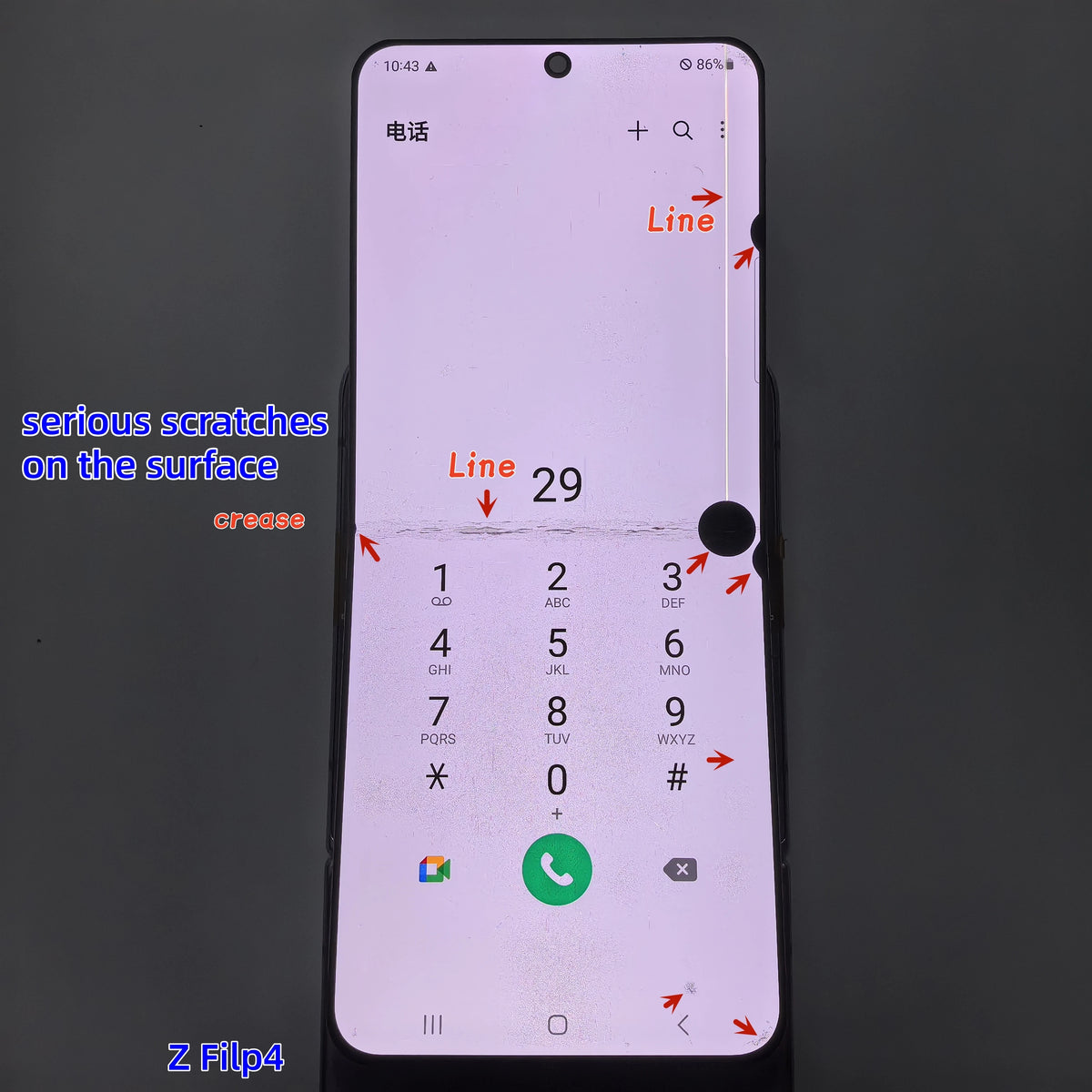 Display LCD Super AMOLED da 6.7'' 100% Testato per Samsung Z Flip 4 SM-F7210 F721 F721W F721U, Schermo Touch Sostitutivo Con Difetti