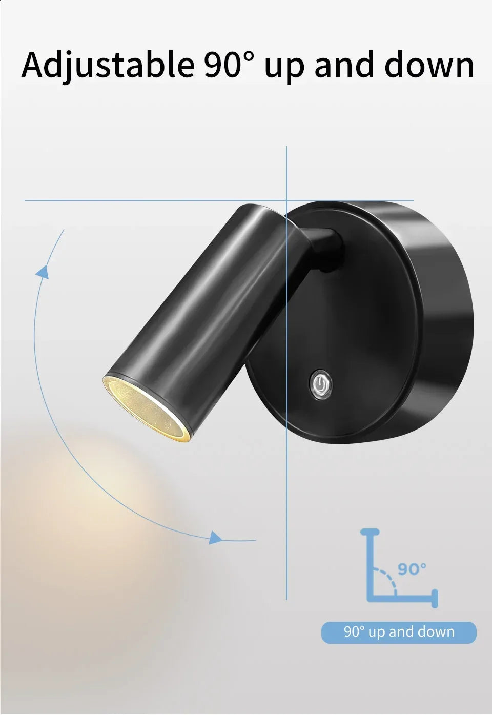 Faretto LED ricaricabile USB Lampada da parete magnetica senza fili Sensore tattile Dimmerabile Faretto per camera da letto per porta dell'armadio a 3 colori