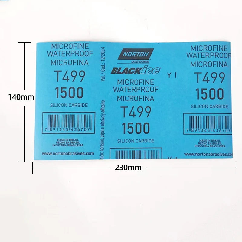 NORTON T499 Carta vetrata fine abrasiva ad acqua per lucidatura di finiture auto 1500/2000 Grinding a secco per graffi di bellezza
