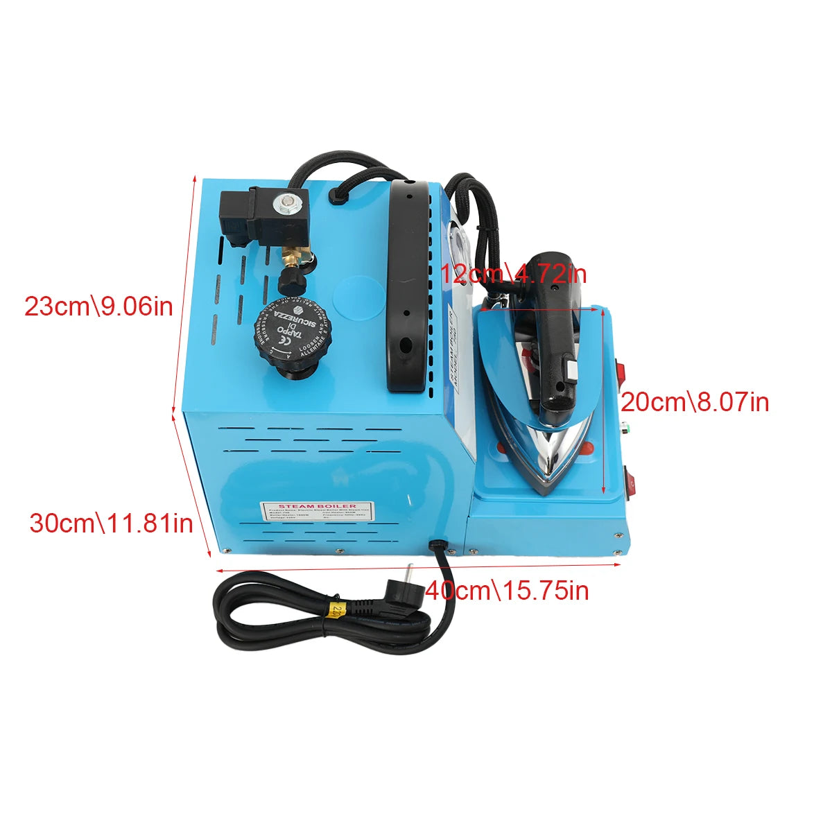 Ferro da Stiro Elettrico 1600W 220V, Macchina da Stiro a Pressione Verticale, Ferro da Stiro a Vapore Industriale ad Alta Potenza
