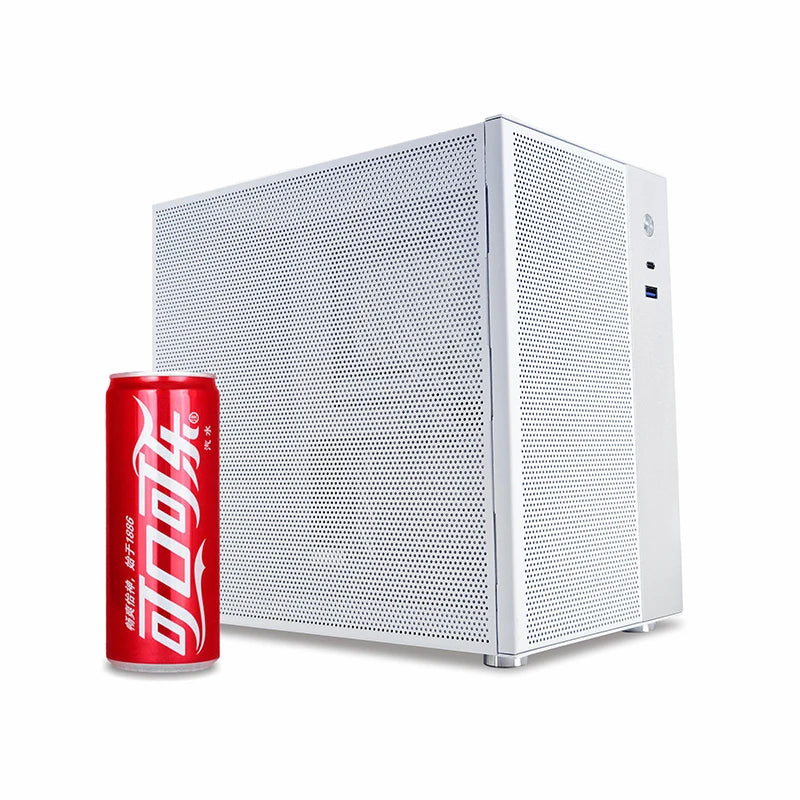 METALFISH T20 Mini ITX Custodia bianca 9L Supporto telaio PC compatto Flex PSU/240mm GPU/100mm Dispositivo di raffreddamento/180 Dispositivo di raffreddamento liquido
