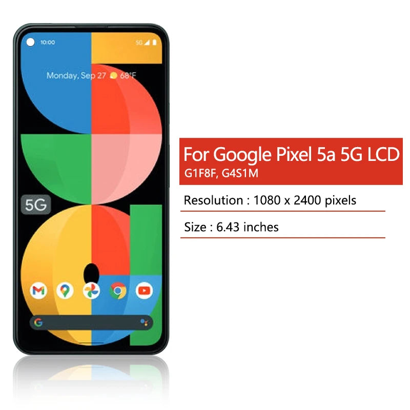 6.34 "Testato Per Google Pixel 5a 5G G1F8F Display LCD Touch Screen Digitizer Assembly Per Pixel 5A 5G G4S1M Display Con Telaio