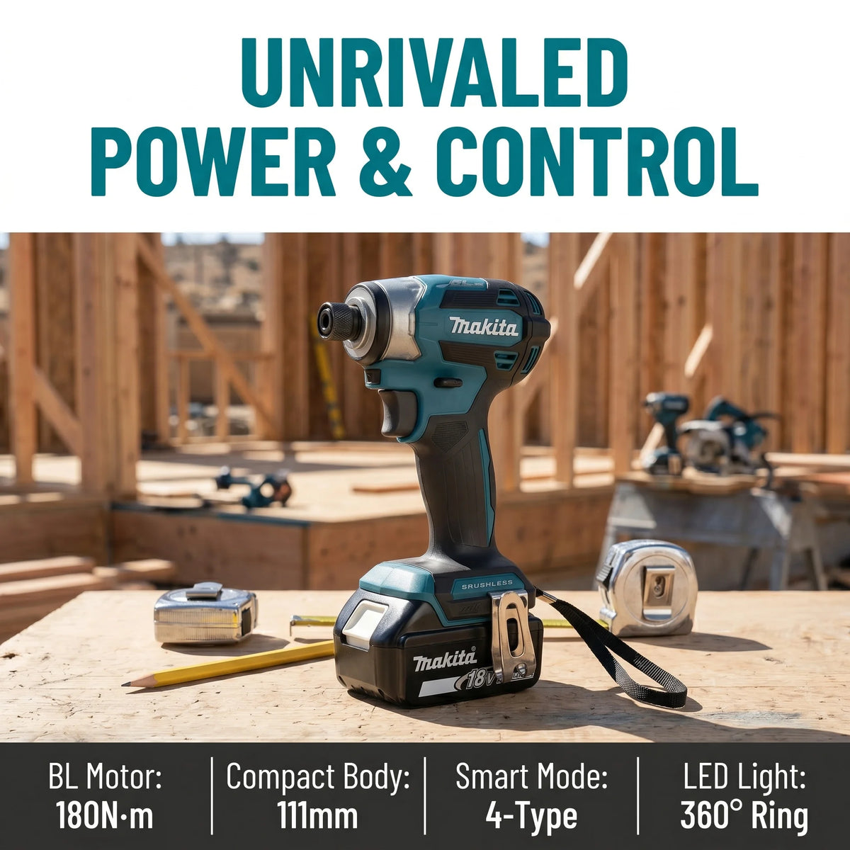 2026 Makita DTD173 Avvitatore a Impulsi Senza Fili 18V con Motore Brushless, Trapano Elettrico per Legno/Bulloni/Modalità T, Utensile Elettrico Ricaricabile