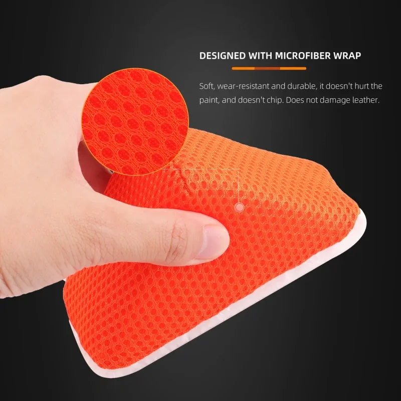 SPTA 1 pz Spugna triangolare per la pulizia degli interni dell'auto, applicatore a cuneo per la pulizia della pelle, della gomma e della plastica, per la ceratura