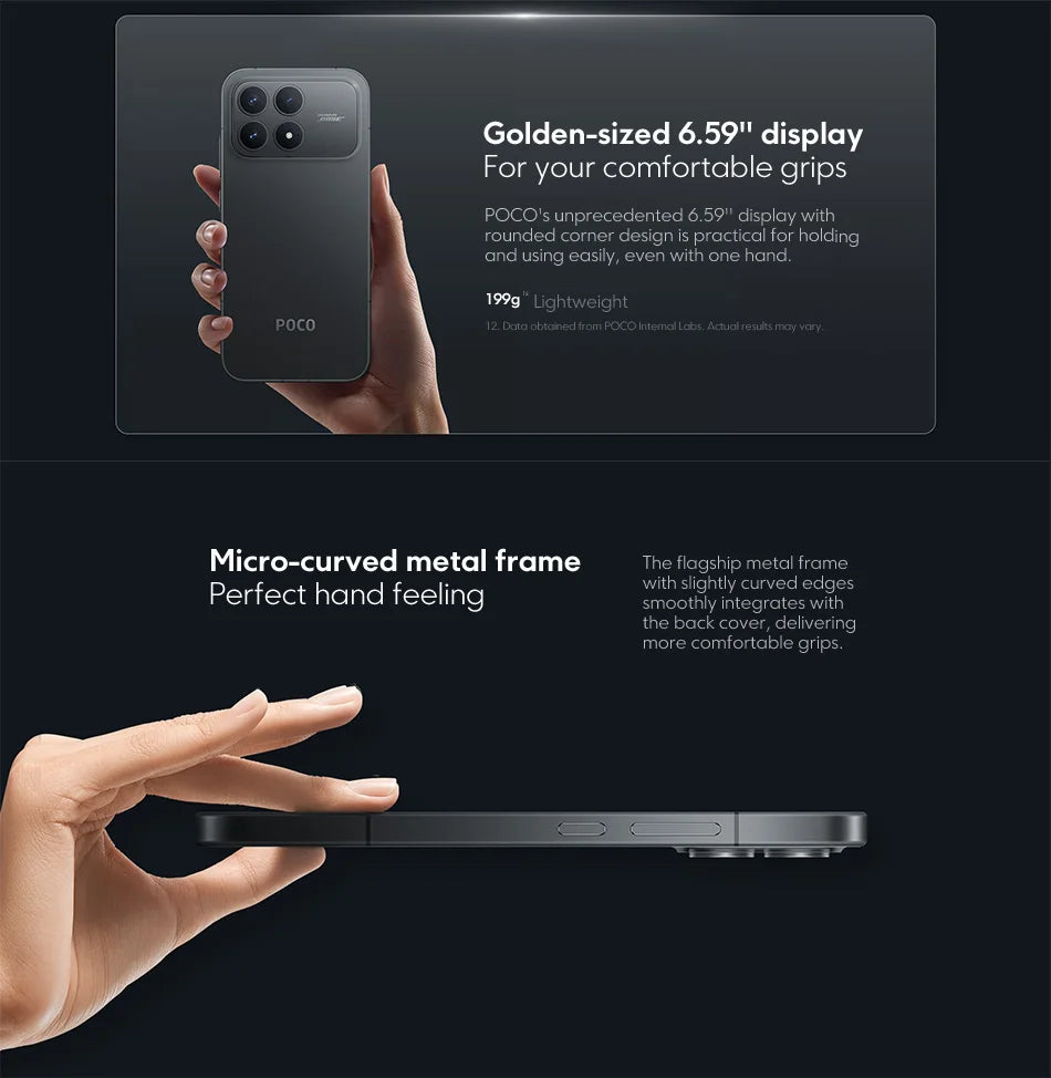 POCO F8 Pro 5G Versione Globale Smartphone Snapdragon ® 8 Elite Display AMOLED HyperRGB da 6,59 pollici 120Hz 6210mAh NFC