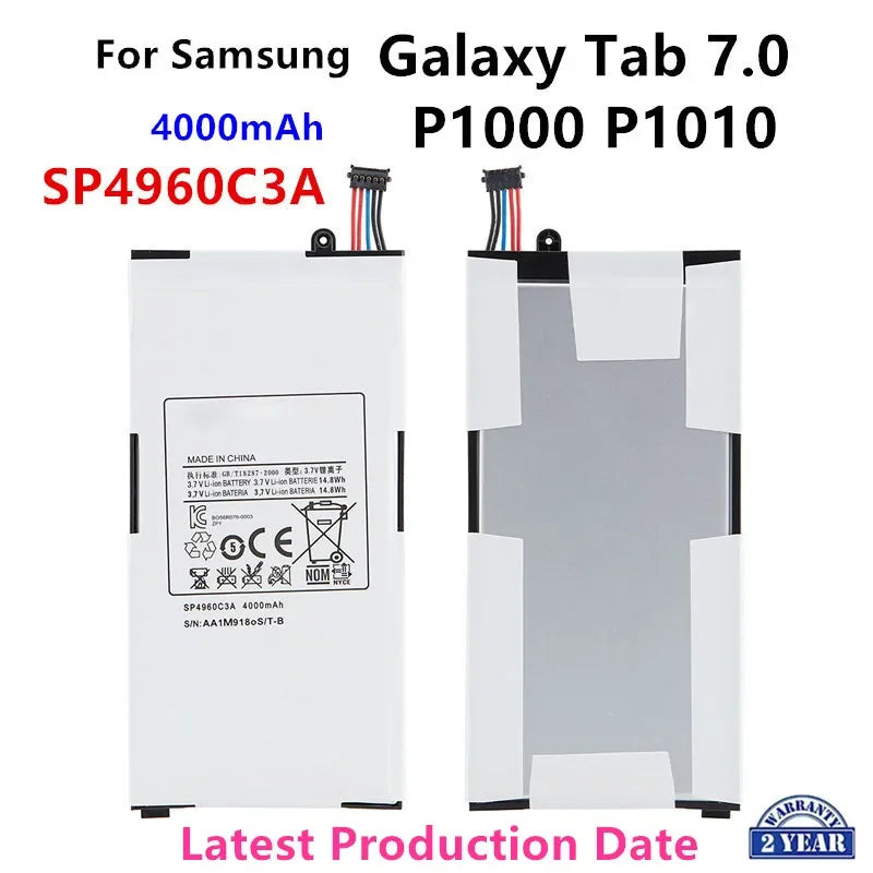 Nuovissima batteria di ricambio per Tablet SP4960C3A 4000mA per Samsung Galaxy Tab 7.0 7 "P1000 P1010 GT-P1000 GT-P1010