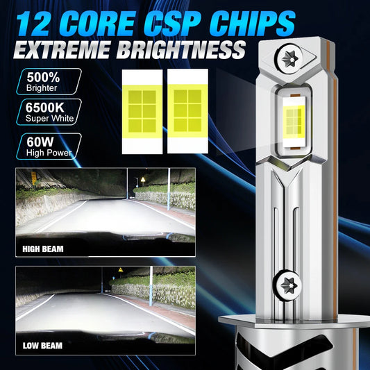 XSTORM H1 Lampadine LED Canbus 60000LM 100W H3 H7 Fari LED con Ventola H1 Turbo Lampade Fari Auto Plug & Play 6000K 12V