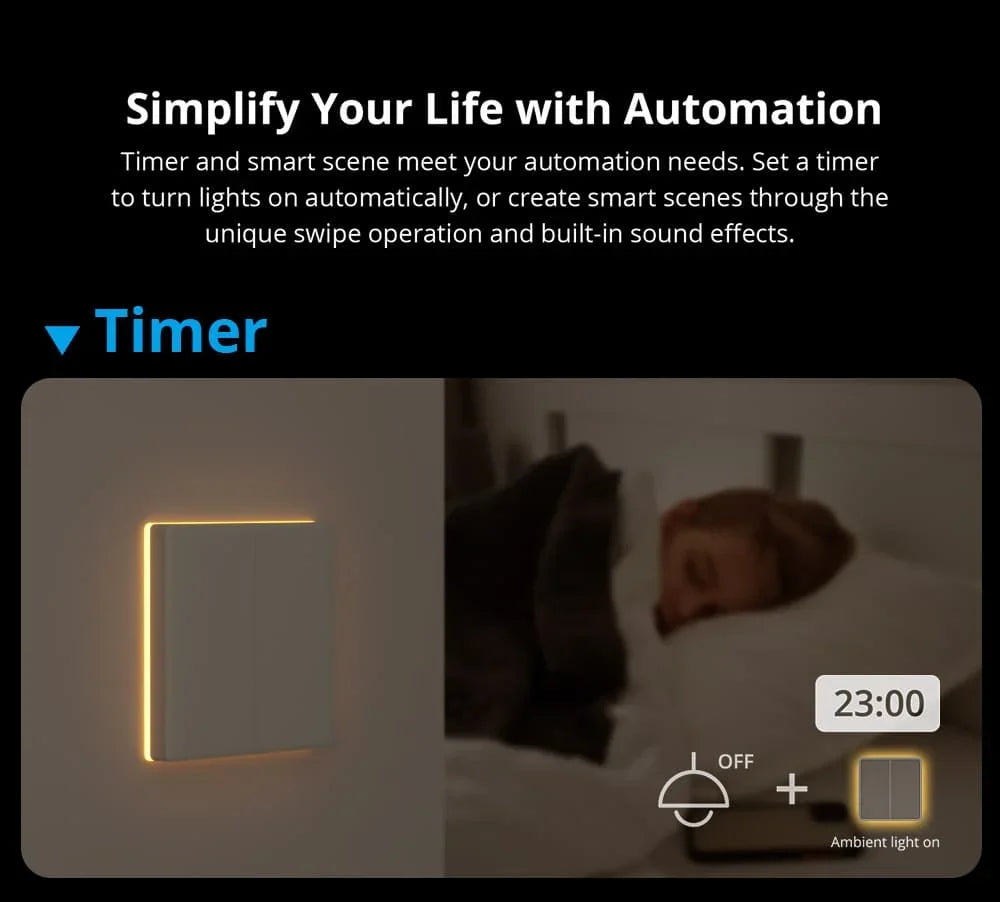 Sonoff TX Ultimate SONOFF T5 Sonoff Interruttore da parete 86/120 Accesso completamente touch Bordo luminoso a LED Multi-sensoriale tramite Alexa Home Smartthings