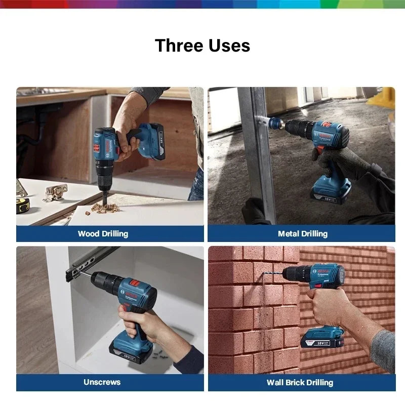 Trapano avvitatore a percussione senza fili Bosch GSB 185-LI 18V Brushless 1900 giri/min, utensile elettrico multifunzione (senza batteria)