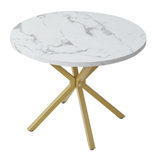 EGOONM tavolo da pranzo moderno di lusso effetto marmo imitazione tavolo da pranzo rotondo per uso domestico tavoli da caffè semplici mobili per la casa 100CM