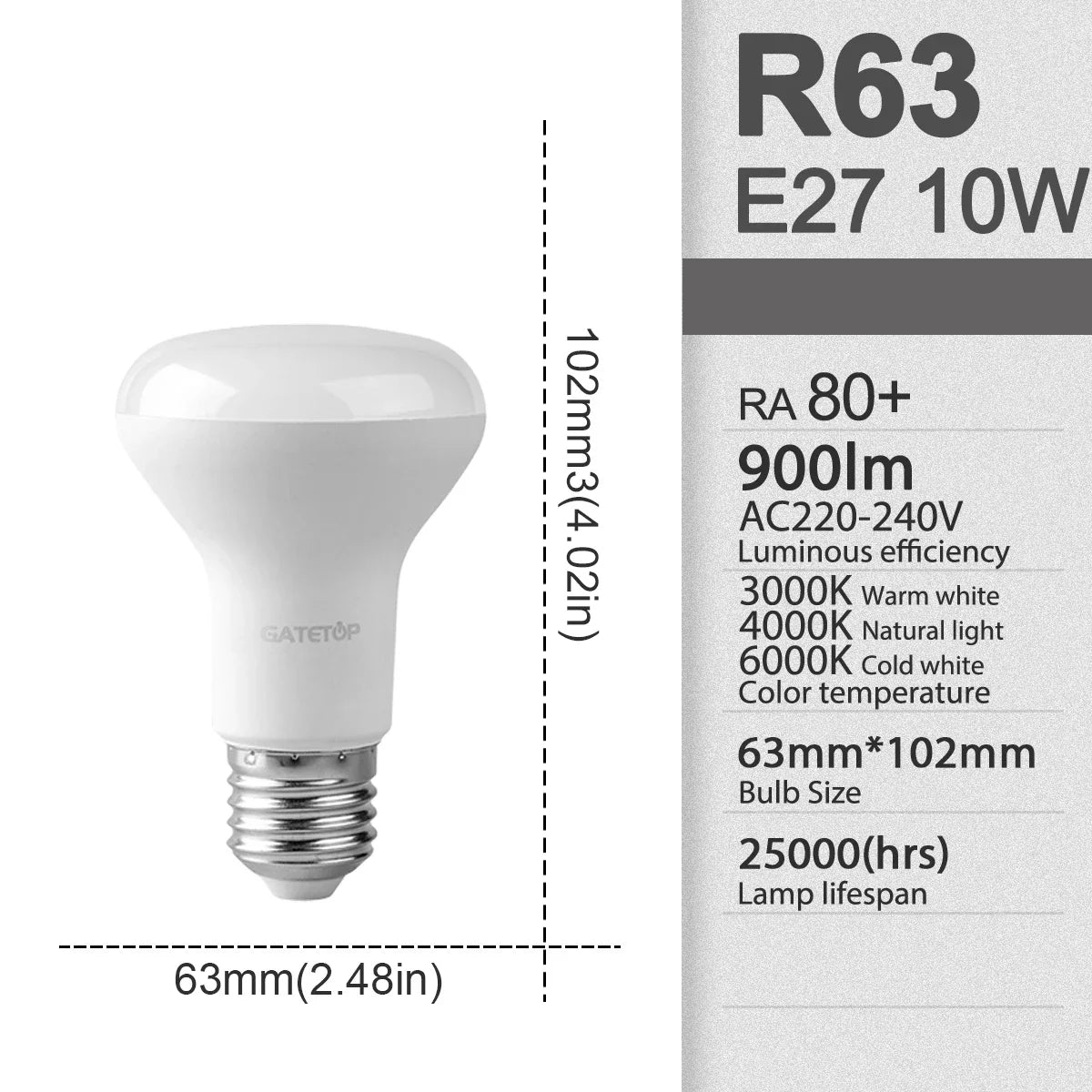 2 pezzi E27 E14 LED lampadina da bagno R50 R63 R80 220V 10W senza sfarfallio luce calda 3000K 6000K per la casa soggiorno illuminazione interna