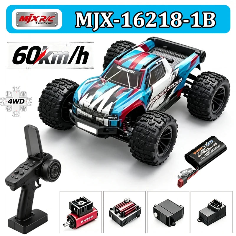 Auto RC MJX Hyper Go 1/16 4WD 16212 16213 16218, Auto da Corsa RC Brushless 60KM/H, Auto Telecomandate 2.4G, Camion Fuoristrada Giocattolo