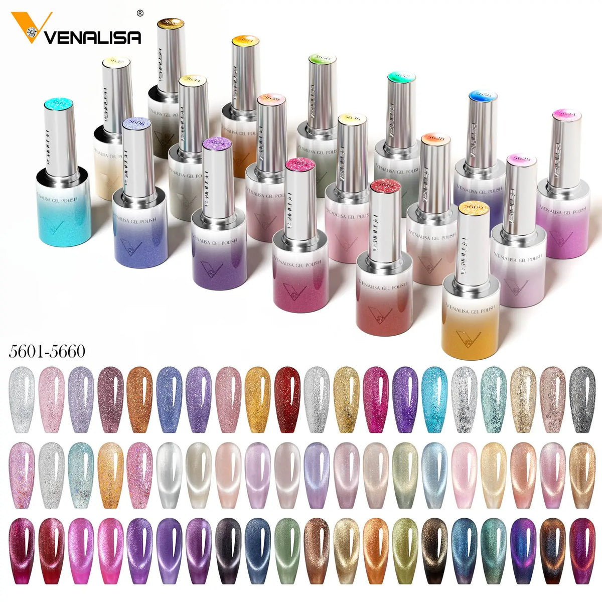 Venalisa 10ml Smalto Gel Effetto Occhio di Gatto Ultra Senza HEMA e TPO, Soak Off UV LED Lunga Durata, Brillante e Scintillante