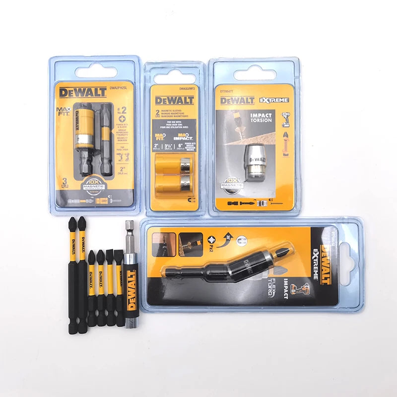 DEWALT Accessori per utensili Serie combinata con intaglio incrociato PH2 89MM 57MM 50MM Asta di prolunga per manica ad anello argento/giallo