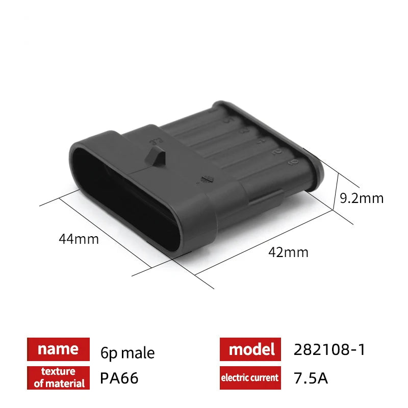20/50/100 Set 1.5 Serie AMP Automobile Connettori 1/2/3/4/5/6 Pin Super Sigillo Impermeabile Cavo Elettrico connettore PA66 Nylon