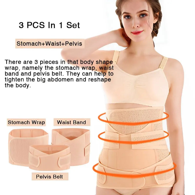 3in1 Corsetto Dopo Il Parto Fascia Pancia Donne Incinte Pancia Pancia Pancia Pelvi Cintura Avvolgente Vita Trainer Recupero Fasciatura Cinghia Body Shaper