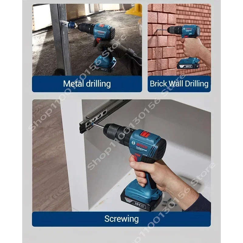 BOSCH GSB 185-LI Trapano avvitatore a percussione senza fili Brushless 18V, Avvitatore elettrico multifunzione, Utensili elettrici GSB185-LI