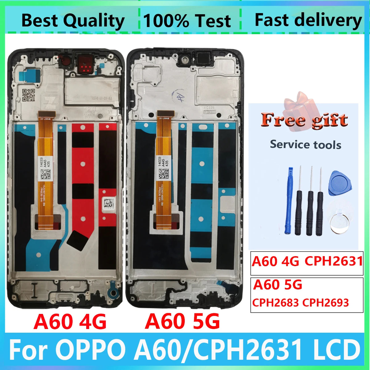 6.67 "Display LCD Per Oppo A60 4G CPH2631 A60 5G CPH2683 CPH2693 LCD Touch Screen Digitizer Pannello di Montaggio di Ricambio