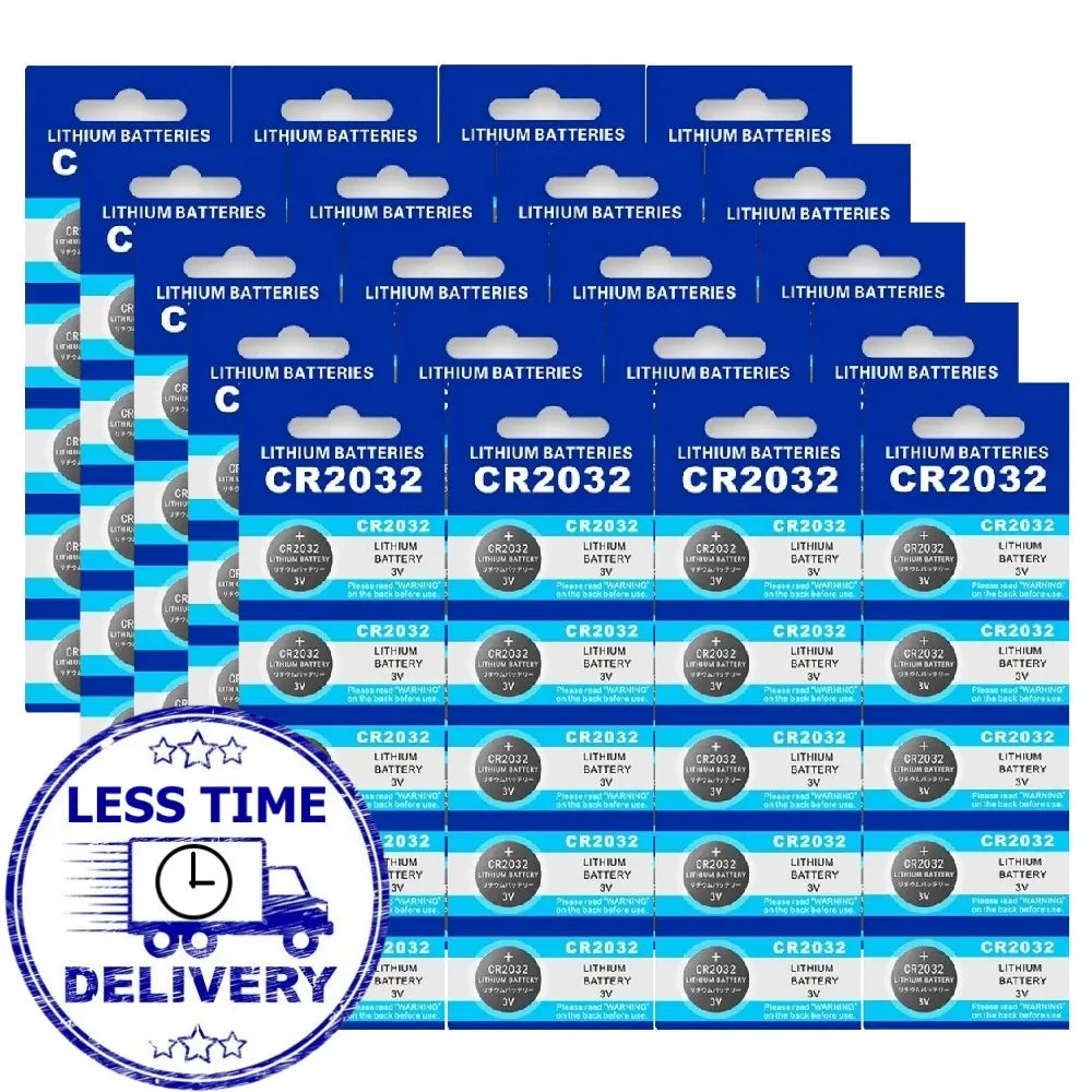 CR2032 100PCS CR 2032 Batteria a bottone 3V Batteria al litio per orologio Giocattolo Calcolatrice Auto Pulsante di telecomando Pellicola a bottone