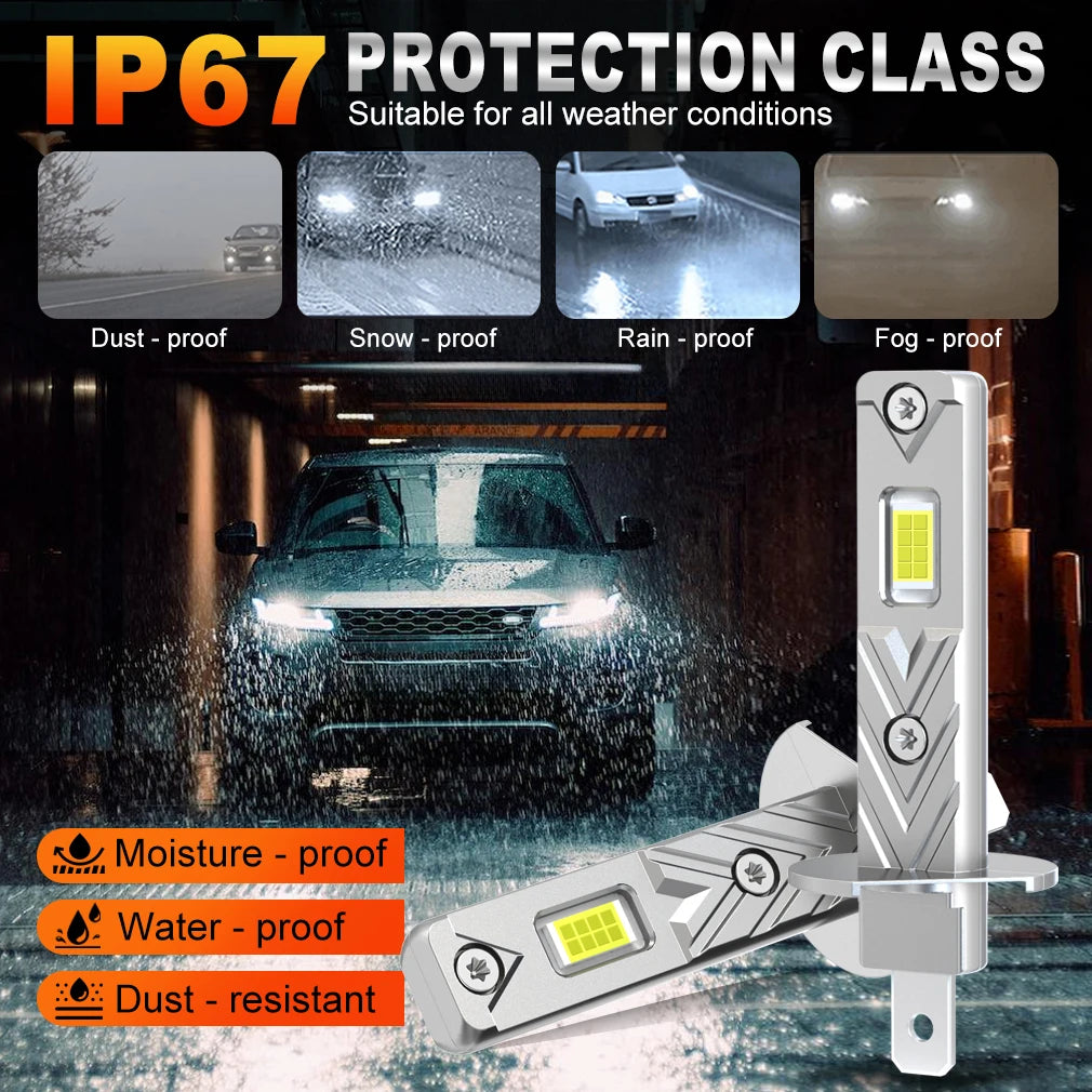 XSTORM H1 Lampadina per fari a LED 60000LM 150W Lampada fendinebbia automatica ad alta potenza 6500K 12V Luci a LED per lampade frontali per auto Lampada da guida
