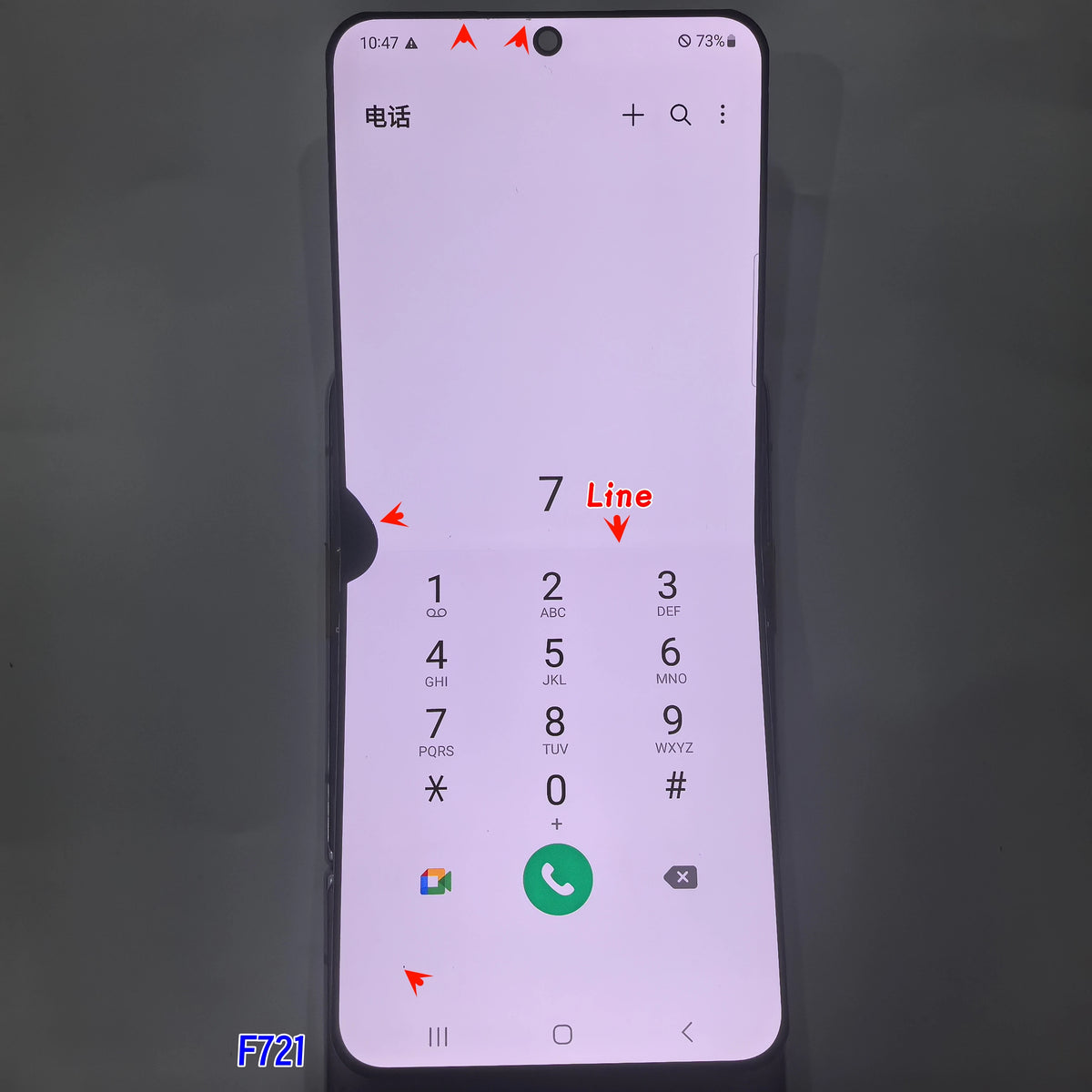 Display LCD Super AMOLED da 6.7'' 100% Testato per Samsung Z Flip 4 SM-F7210 F721 F721W F721U, Schermo Touch Sostitutivo Con Difetti