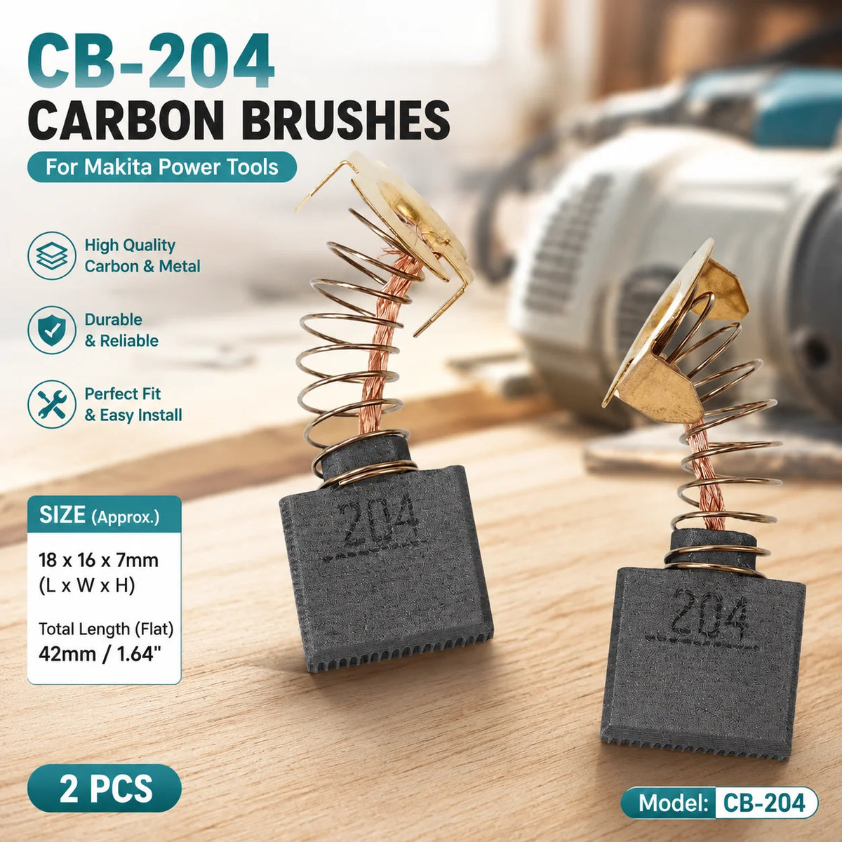 2 pezzi spazzole di carbone per Makita GA9050/ GA9067/ 9069 smerigliatrici angolari CB204 CB-204 accessori per lucidatrici per smerigliatrice angolare